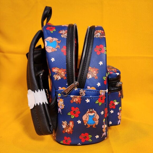 Loungefly Disney Rescue Rangers Character All Over Print Blue Mini Backpack NEW main image 11